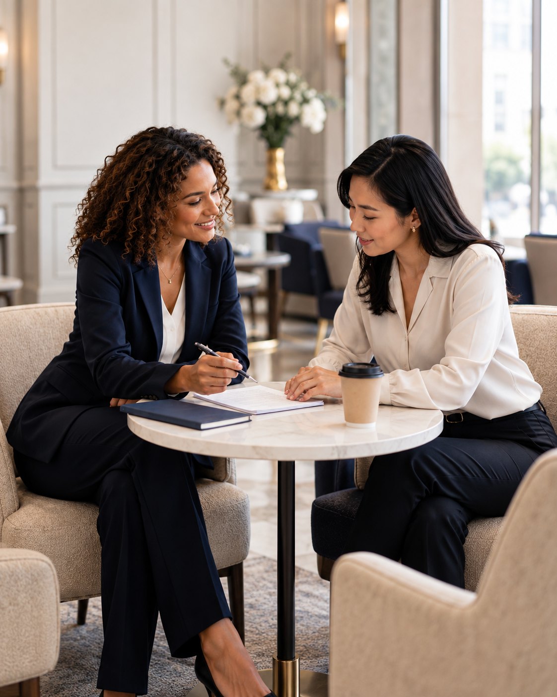 Two founders working through a nomination together